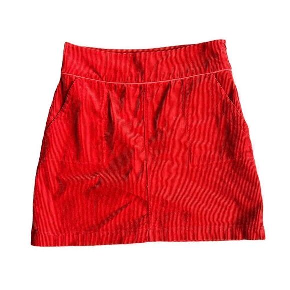 Sundance perfect days red corduroy mini skirt M - Picture 2 of 5